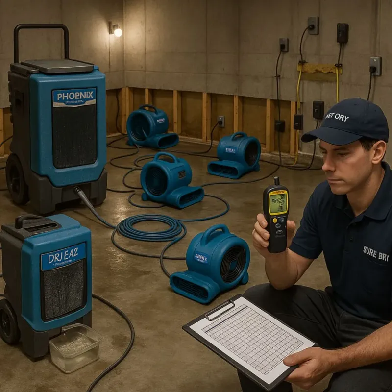 Structural Drying and Dehumidification process in Weber City, VA